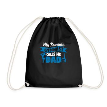 Father's Day in Gymnastics My favorite gymnast calls me - Drawstring Bag - black - Front