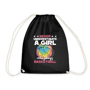 Basketball Girls Basketball Player - Drawstring Bag - black - Front