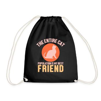 The entire cat population is my friend - Turnbeutel - Schwarz - Vorne
