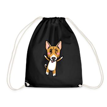 Basenji Hund Emoticon - Turnbeutel - Schwarz - Vorne