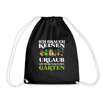 Garten Urlaub - Turnbeutel - Schwarz - Vorne