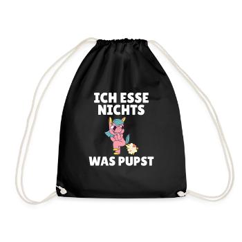 Ich esse nichts was pupst Veganer und Vegetarier - Turnbeutel - Schwarz - Vorne