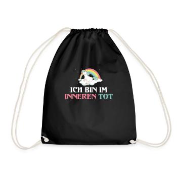 Ich bin im Inneren tot Einhorn - Turnbeutel - Schwarz - Vorne