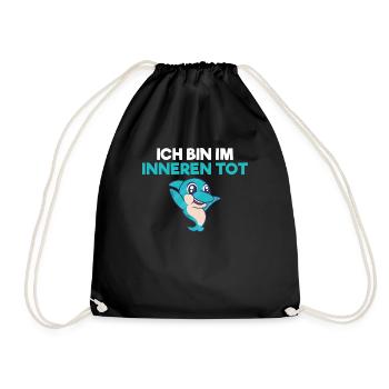 Ich bin im Inneren tot Delfin - Turnbeutel - Schwarz - Vorne