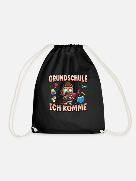 Grundschule Ich Komme Ein Schulkind Einschulung - Turnbeutel - Schwarz
