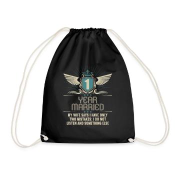 1 an marié seulement 2 erreurs 1.Anniversaire de mariage - Sac de sport léger - noir - Devant