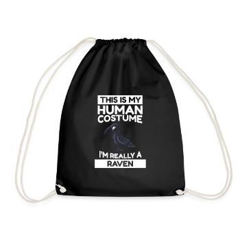 Oiseaux C’est mon costume humain Je suis vraiment un corbeau - Sac de sport léger - noir - Devant