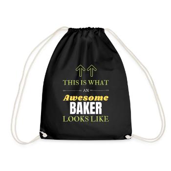 Baker - Drawstring Bag - black - Front