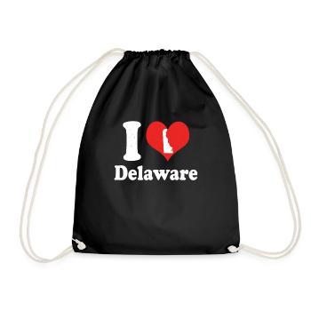 America Citizen US State Love I Heart Delaware - Turnbeutel - Schwarz - Vorne