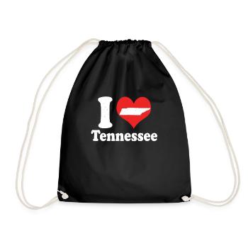 America Citizen US State Love I Heart Tennessee - Drawstring Bag - black - Front