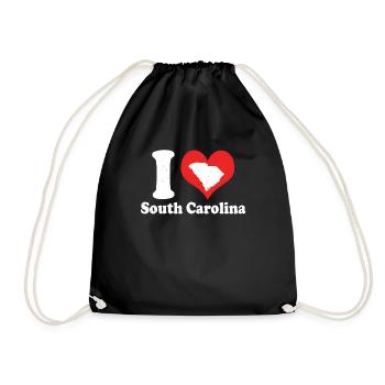 America Citizen US State Love Heart South Carolina - Drawstring Bag - black - Front