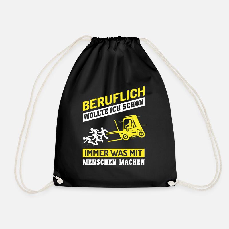 Stapler - Beruflich Was Mit Menschen Machen - Turnbeutel - Schwarz