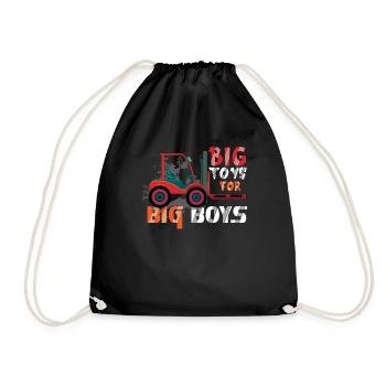 Staplerfahrer - Big Toys For Big Boys Lager - Turnbeutel - Schwarz - Vorne