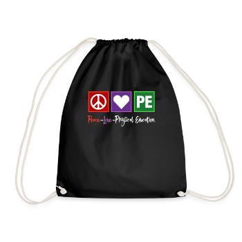 PE Teacher Peace Love Physical Education - Drawstring Bag - black - Front