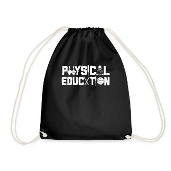 Physical Education Sports Coach Gym PE Teacher - Drawstring Bag - black - Front