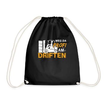 Weg Da Profi Am Driften Lagerist Staplerfahrer - Turnbeutel - Schwarz - Vorne