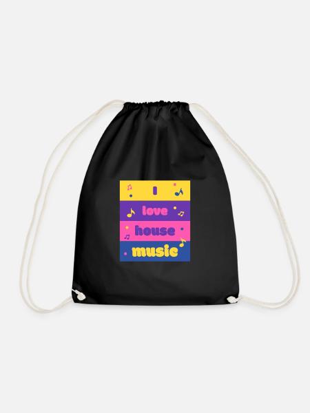 I Love House Music - Turnbeutel - Schwarz