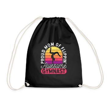 Funny gymnastics mother Proud mother of a - Drawstring Bag - black - Front