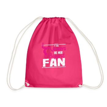 I will always be their biggest fan Funny - Drawstring Bag - fuchsia - Front