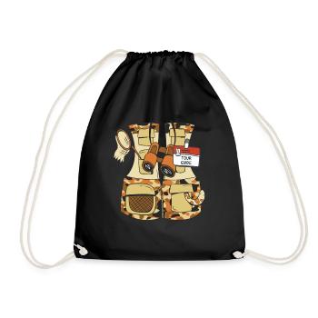 Tour Guide Funny Vest - Drawstring Bag - black - Front