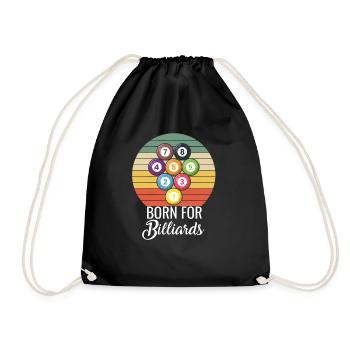 Born for Billiards Pool Snooker - Drawstring Bag - black - Front