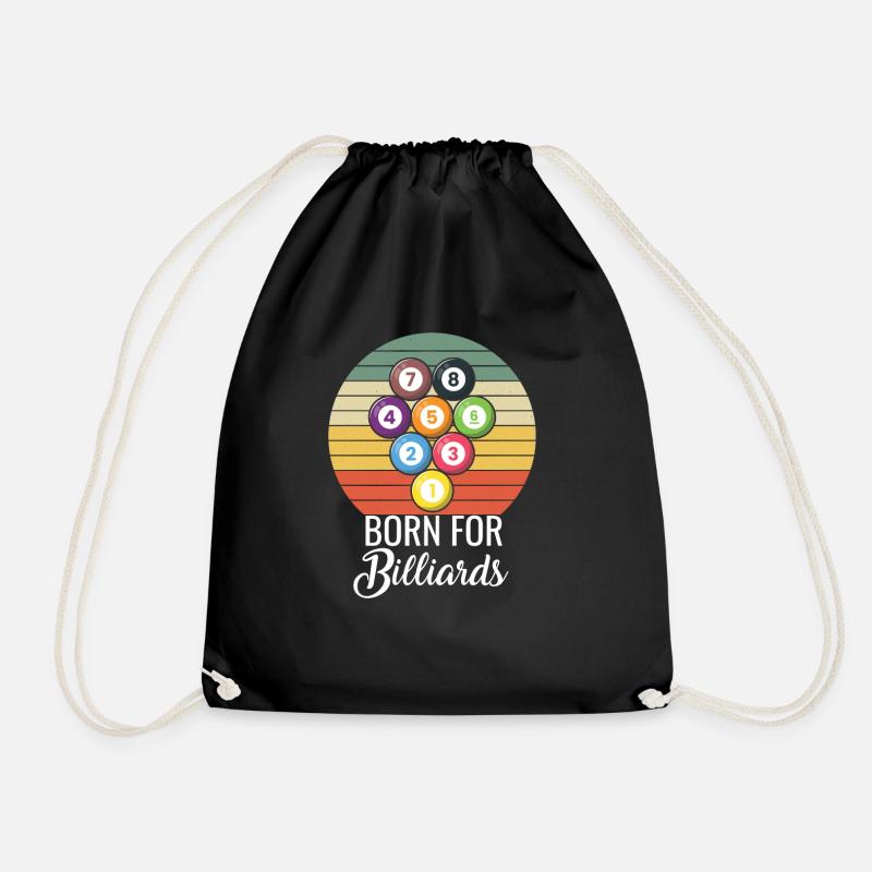 Geboren für Billard Pool Snooker - Turnbeutel - Schwarz