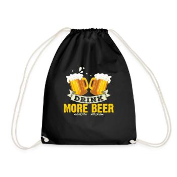 Buvez plus de bière - Sac de sport léger - noir - Devant