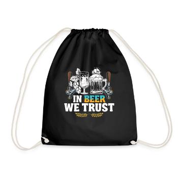 In beer we trust - Drawstring Bag - black - Front