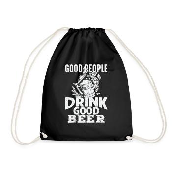 Good People drink good beer - Drawstring Bag - black - Front
