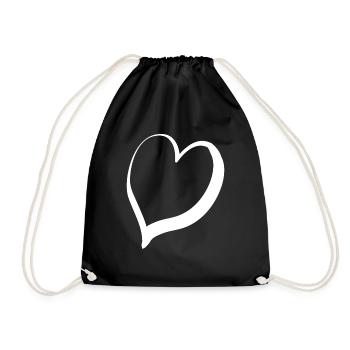 Grand Cœur Blanc - Sac de sport léger - noir - Devant