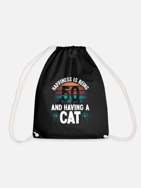 50 Year Old Cat Dad Funny Cat Mom 50th Birthday - Turnbeutel - Schwarz