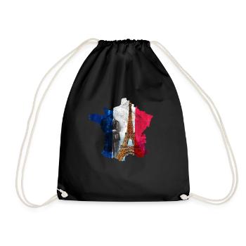 France - Drawstring Bag - black - Front