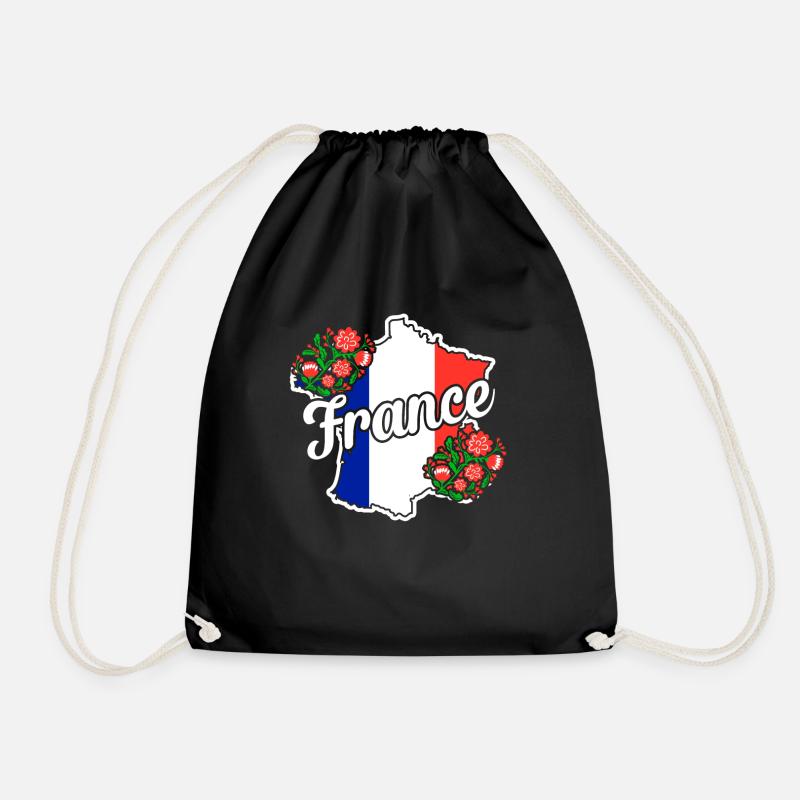 Frankreich - Turnbeutel - Schwarz