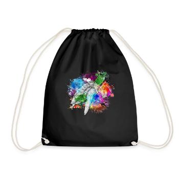 Turtle Relaxed Chill Sea Ocean Beach - Drawstring Bag - black - Front