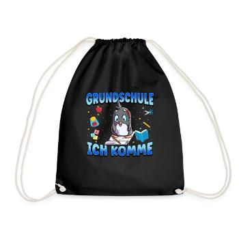 Grundschule Ich Komme Ein Schulkind Einschulung - Turnbeutel - Schwarz - Vorne