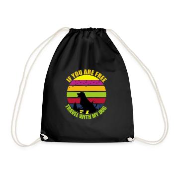 si vous êtes libre de voyager avec mon chien - Sac de sport léger - noir - Devant