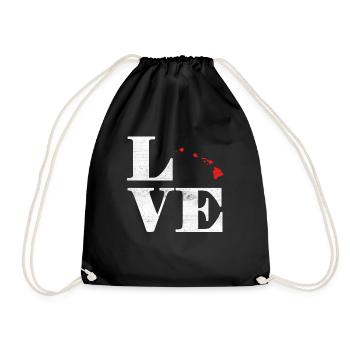 Proud America State Land Map Love Hawaii - Drawstring Bag - black - Front