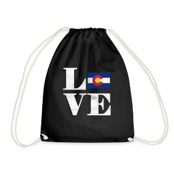 Proud America State Land Map Love Colorado - Turnbeutel - Schwarz - Vorne