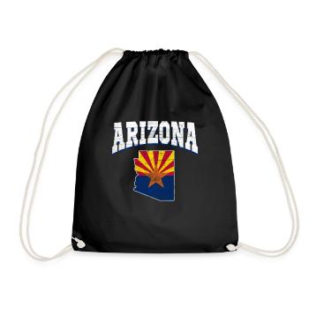 Carte terrestre du drapeau de l’État de l’Amérique des États-Unis Arizona - Sac de sport léger - noir - Devant