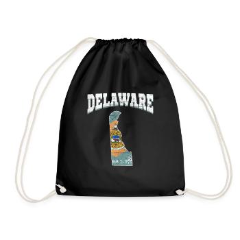 US America State Flag Land Map Delaware - Turnbeutel - Schwarz - Vorne