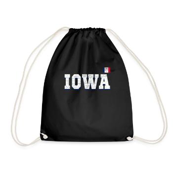 State Name America State Flag Iowa - Turnbeutel - Schwarz - Vorne