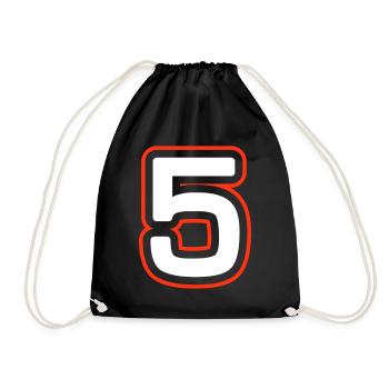 5 Number symbol - Drawstring Bag - black - Front