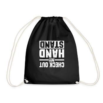 Check Out My Handstand Funny Gymnastics Humor - Drawstring Bag - black - Front