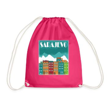Sarajevo Paysage Vintage Art - Sac de sport léger - fuchsia - Devant