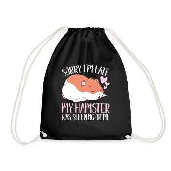 Funny hamsters My cute gift idea for H - Drawstring Bag - black - Front