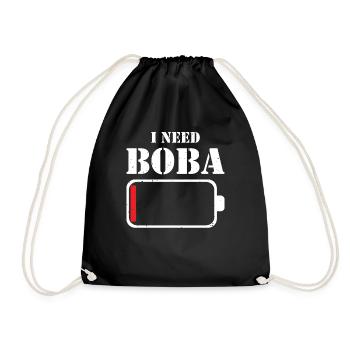 Boba Milktea Liebhaber Bubble Tea Lifestyle Gesche - Turnbeutel - Schwarz - Vorne