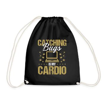 Quality Assurance Catching Bugs is my Cardio Code - Drawstring Bag - black - Front