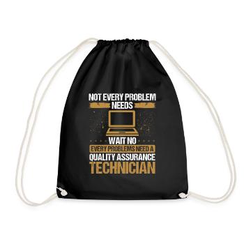 Quality Assurance Software Testing QA Engineering - Drawstring Bag - black - Front