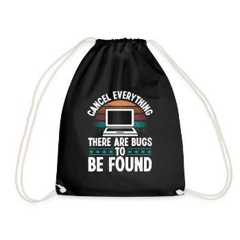 Quality Assurance Vintage Bugs Code Testing QA - Drawstring Bag - black - Front