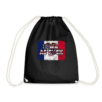 America US Flag State Flag Iowa - Turnbeutel - Schwarz - Vorne